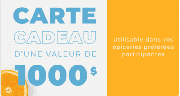 1 000$ en cartes-cadeaux à l'épicerie de votre choix