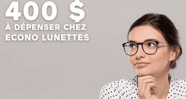 400 $ pour l’achat de votre nouvelle paire de lunettes