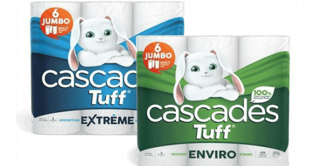 Coupon de 2$ sur les produits Cascades Tuff 6 rouleaux