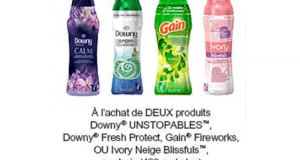 Coupon de 4$ à l’achat de 2 produits Downy UNSTOPABLES