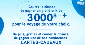 Gagnez 3000 $ pour le voyage de votre choix