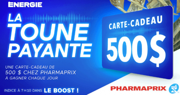 Gagnez 500 $ chez Pharmaprix