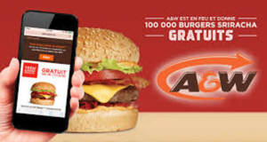 Obtenez un Teen Burger Gratuit chez A&W