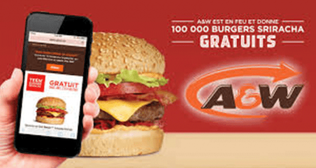 Obtenez un Teen Burger Gratuit chez A&W