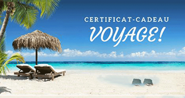 Un certificat-cadeau voyage de 1000$