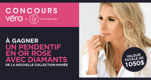 Un pendentif en or rose avec diamants (Valeur de 1050$)