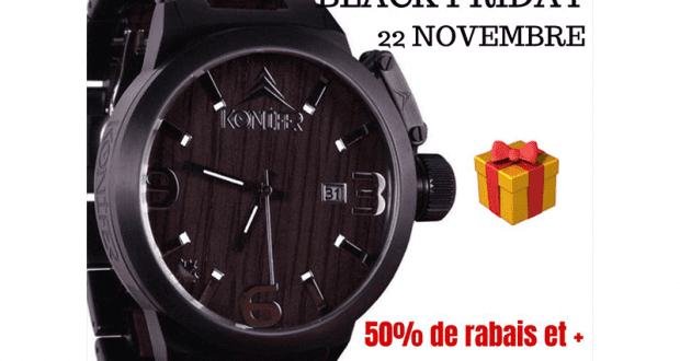 Une montre KONIFER KARBON BLACK ON BLACK