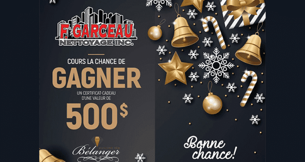 500 $ échangeable à la Bijouterie P & M Bélanger