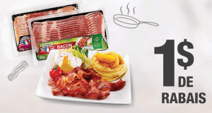 Coupon de 1$ à l’achat d’un emballage de bacon Olymel