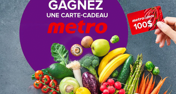 Une carte cadeau épicerie METRO de 100$