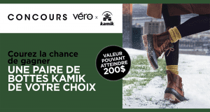 Une paire de botte KAMIK de votre choix (5 gagnantes)