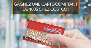 5 cartes comptant COSTCO d'une valeur de 100 $