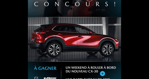 Gagnez Un weekend à bord du nouveau Mazda CX-30