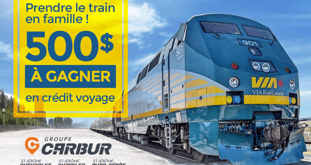 Un crédit-voyage ViaRail de 500$