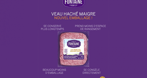 Coupon de 1$ à l’achat de veau haché Famille Fontaine