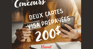 Deux cartes Visa prépayées de 200$