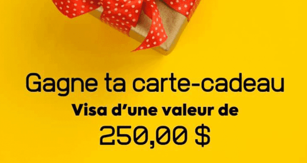 Une carte-cadeau VISA de 250$