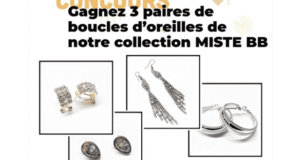 3 paires de boucles d'oreilles de votre choix