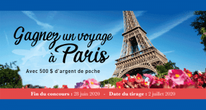 Gagnez un Voyage pour deux personnes à Paris (Valeur de 5000$)