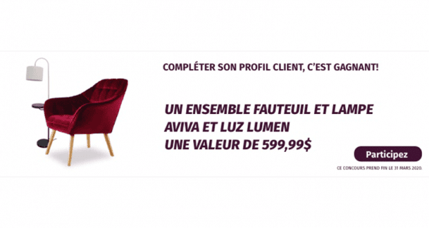 Un ensemble fauteuil et lampe d'une valeur de 600$