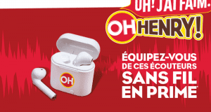 Une paire d'écouteurs sans fil GRATUITE