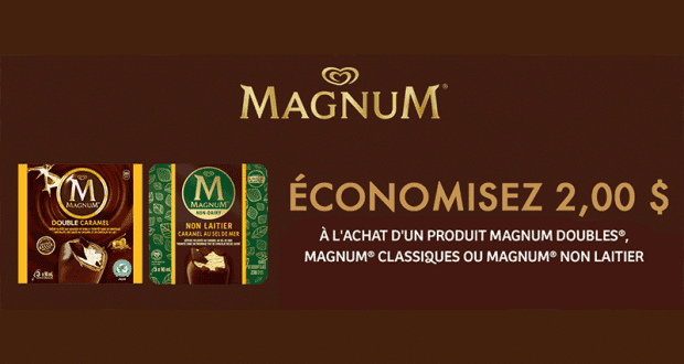 Coupon rabais de 2$ sur un produit Magnum