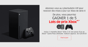 Gagnez 1 des 5 lots de prix XBOX