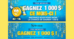 Gagnez 1000 $ en argent (Prix mensuel)