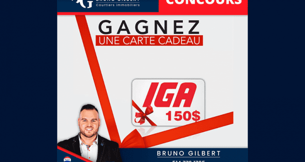 3 cartes cadeaux IGA de 150$