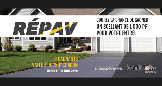 Application d’un scellant pour votre entrée (3 gagnants - 750$ chacun)