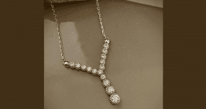 Collier en or 2 tons avec cubiques zirconium