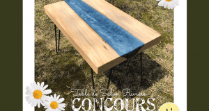 Table de salon rivière bleu métallique