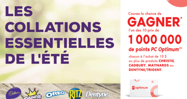 10 prix de 1 000 000 de points PC Optimum chacun