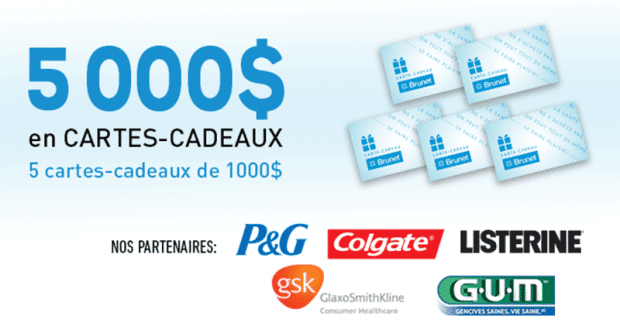 Gagnez Cinq (5) Cartes-cadeaux Brunet de 1 000$