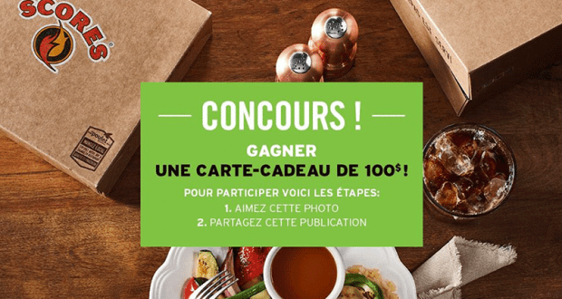 Gagnez l'une des 4 cartes-cadeaux Scores de 100 $