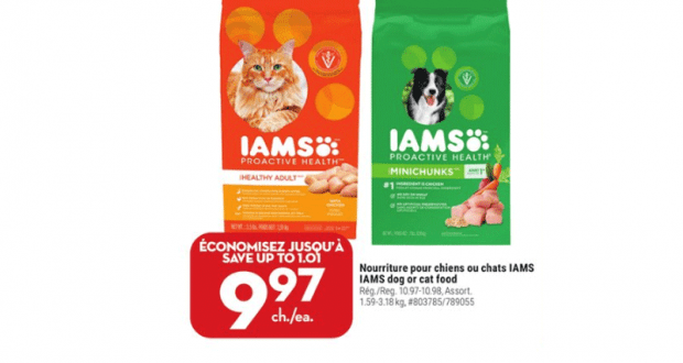 Rabais de 1.01$ sur Nourriture pour chats IAMS