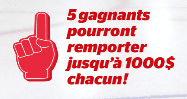 5 gagnants pourront remporter jusqu’à 1000$ chacun