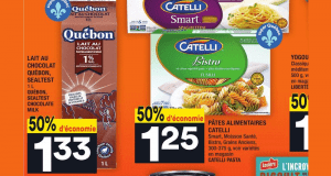 50% d'économie sur lait au chocolat québon