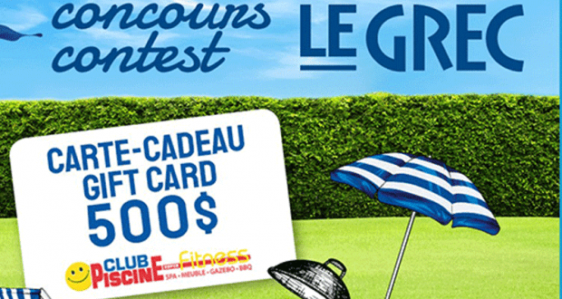 Carte-cadeau Club Piscine d’une valeur de 500 $