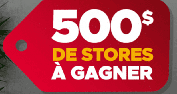 Carte-cadeau chez STORES RABAIS d’une valeur de 500$