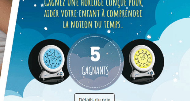 Cinq horloges de marque “Gro Clock” pour enfant