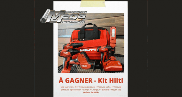 Gagnez un Ensemble d'outils Hilti (Valeur de 800$)