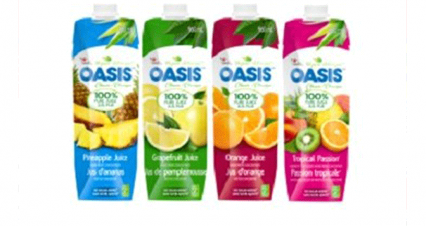 Jus Oasis 960mL à 85¢ seulement