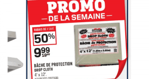 Rabais de 50% sur Bâche de protection 100% coton