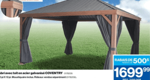 Rabais de 500$ sur Abri avec Toit en Acier Galvanisé Coventry