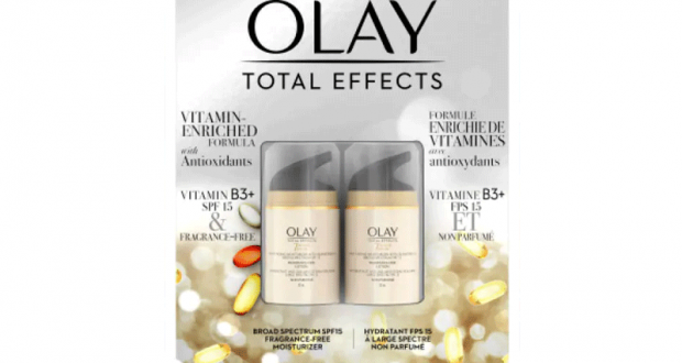 Rabais de 9$ sur Pack de 2 Lotions hydratantes Total Effects d’Olay