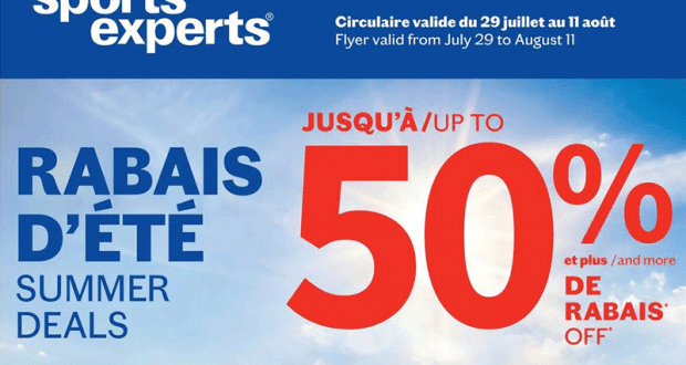 Circulaire Sports Experts du 29 juillet au 11 août 2020