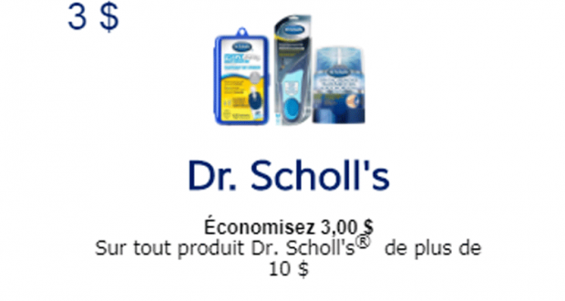 Coupon rabais de 3$ sur les produits Dr. Scholl’s