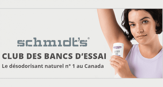 Testez gratuitement les déodorants Schmidt’s Natural