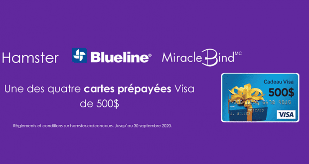 Gagnez Une des 4 cartes-cadeaux Visa prépayée de 500$